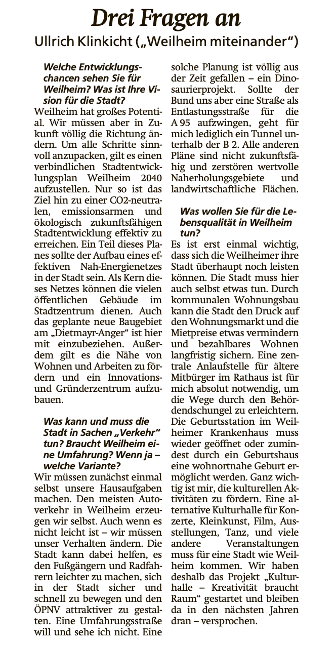 WInterview mit Ullrich Klinkicht Teil 2